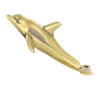 Beatifufu Llavero Decorativo de Latón Macizo Colgante de Delfín Retro, Figura de Escritorio Vintage, Adorno para Manualidades Diy, Adorno Colgante para Llaves, Tamaño Compacto, Color Cobre