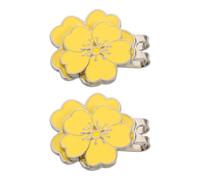 Beatifufu Marcador de Pelota Golf Aleación de Zinc Clip para Sombrero Diseño Flor de Sakura Amarillo Estructura Estable E Intercambiable, Adecuado para Sesiones de Práctica y Reuniones