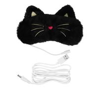 Beatifufu Máscara para Ojos Calefacción USB Negra Gato, 1 Unidad, Ajustable y 3d, Bloqueador de Luz y Térmica para Dormir, Relajante y Calentable, Adecuado para Descanso Nocturno y Cuidado
