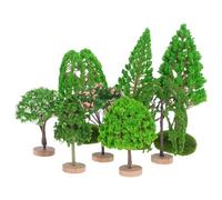 Beatifufu Modelo de Árbol Artificial Miniatura 8 Piezas Madera y Plástico Realista para Decoración de Maqueta DIY, Colección Variada para Aficionados y Modelistas, Adecuado para Paisaje