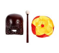 Beatifufu Muyu De Imitación De Madera 10 Cm y Cojín Para Recitación De Sutras, Bloque Del Templo Budista Delicado y Herramienta Religiosa Para Meditación y Uso Doméstico