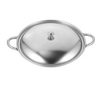 Beatifufu Olla de Acero Inoxidable con Tapa Antidesbordante para Cocción Uniforme y Uso Portátil Cacerola Resistente para Fideos y Wok Metálico