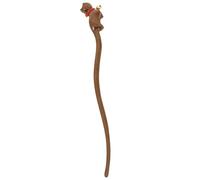 Beatifufu Palillo Accesorio para Moños Diseño Vintage de Gato Marrón Pelo de Madera Seguro y Fácil de Insertar Adecuado para Cumpleaños y Celebraciones
