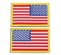 Beatifufu Parche Bordado Bandera Estadounidense Adhesivo para Ropa, Parches Militares Decorativos y Creativos, Paquete de 2 Unidades, Amigables Piel, Ideales para Decorar Prendas