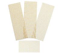 Beatifufu Pegatinas Autoadhesivas de Perlas Cara y Uñas, 4 Hojas 2800 Piezas de Perlas Doradas de 3mm, 4mm, 5mm y 6mm, Decoración Facial y Nail Art para Maquillaje y Manualidades