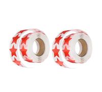 Beatifufu Pegatinas de Bronceado en Forma de Estrella Rojas Autoadhesivas Perforadas, 2 Rollos de 500 Calcomanías Cada Uno, Ligeras y Transpirables para Tomar el Sol en Playa y Actividades