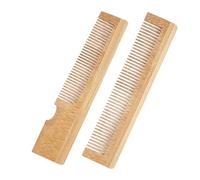 Beatifufu Peine para Bigote y Barba de Bambú 2 Piezas Tamaño Pequeño Alisador Práctico para Hombres Cuidado Facial y Barba Uso Diario Portátil