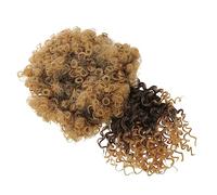 Beatifufu Peluca Rubia Con Flequillo y Moño Para Mujer Pelucas De Pelo Afro Para Fiesta