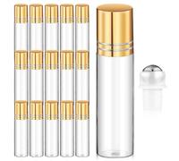 Beatifufu Set de 15 Botellas Pequeñas Roll-on para Aceites Esenciales, Resistentes al Desgaste Fugas, de Vidrio y Acero Inoxidable para Aromaterapia