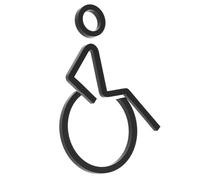 Beatifufu Símbolo de Silla de Ruedas Señal Fácil de Instalar de Discapacidad de Acrílico Negro para Baño Accesible para Uso en Aseos Públicos y Elevadores