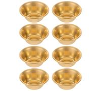 Beatifufu Taza de agua budista de cobre dorado, 8 piezas, cuencos rituales sagrados, diseño decorativo, para personal y uso en viajes