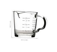 Beatifufu Taza de Vidrio Resistente Altas Temperaturas con Doble y Vaso Medidor para Espresso Diseño Transparente para Uso y Recetas Hogar y Oficina