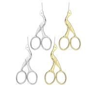 Beatifufu Tijeras Mini de Bordar Retro en Forma de Cigüeña, Acero Inoxidable, 4 Piezas (2 Doradas y 2 Plateadas), Herramienta de Costura y Manualidades Diy, Cortador Puntiagudo para Uso
