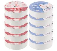 Beatifufu Toallas Desechables Comprimidas Portátiles 10 Unidades, Toallitas Faciales para Viaje, Textura Perlada Suave, Pack 5 Diseño Conejito 5 Diseño Oso, Ideales para Exteriores y Hotel