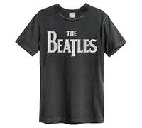 Amplified Mens The Beatles Logo Charcoal T Shirt CHARCOAL Medium - White