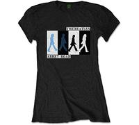 Beatles the - T-Shirt # L Ladies Black # Abbey Road Colours Crossing