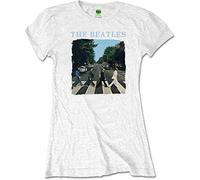 Beatles the - T-Shirt # L Ladies White # Abbey Road & Logo