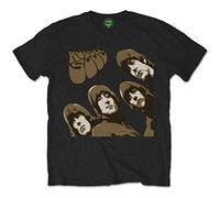 Beatles the - T-Shirt # S Black Unisex # Rubber Soul Sketch