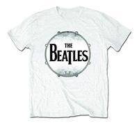 Beatles the - T-Shirt # Xxl White Unisex # Drum Skin