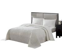 Beatrice Home Fashions Beatriz casa Modas Boda Anillo de Chenilla Colcha, White, Ivory, Matrimonio Doble