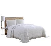 Beatrice Home Fashions Beatriz casa Modas medallón Chenilla Colcha, Chenilla, Blanco, Plein