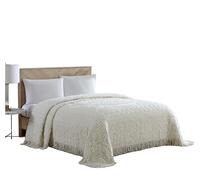 Beatrice Home Fashions Beatriz casa Modas medallón Chenilla Colcha, Chenilla, Crema, Matrimonio