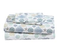 Beatrice Home Fashions Coastal Print - Juego de sábanas de Microfibra Suave, cómodo, Bolsillos Profundos de 12 Pulgadas, Individual, Briella