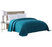 Beatrice Home Fashions Colcha de Chenilla, algodón, Pavo Real, tamaño King