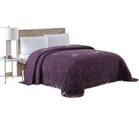 Beatrice Home Fashions Colcha de Chenilla, tamaño Queen, Color Berenjena