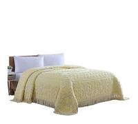 Beatrice Home Fashions Medallion - Colcha de felpilla, tamaño King, Amarillo