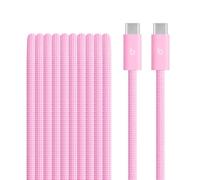 Beats Cable trenzado de USB-C a USB-C de 240 W, carga rápida, resistente y sin enredos, compatible con dispositivos Apple y Android (3 m) - Rosa intenso
