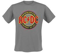 Beats & More AC/DC - High Voltage Off 73 Camisas duraderas y sostenibles de algodón orgánico para fans de AC/DC, gris marengo, XXXXX-Large