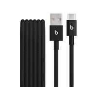 Beats USB-A a USB-C Cable trenzado, carga rápida, diseño duradero que no se enreda, permite cargar dispositivos Apple y Android (1,5 m) - Negro Carbón