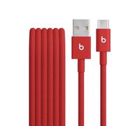 Beats USB-A a USB-C Cable trenzado, carga rápida, diseño duradero que no se enreda, permite cargar dispositivos Apple y Android (1,5 m) - Rojo Fuego