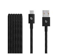 beats usb-a to usb-c woven cable (1.5 m) - bolt black