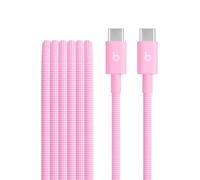 Beats USB-C a USB-C Cable trenzado, carga rápida, diseño duradero que no se enreda, permite cargar dispositivos Apple y Android (1,5 m) - Rosa intenso