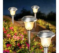 BEAU JARDIN 8 Pack Luces Solares para Jardin la Decoración del Lampara Acero Inoxidable, Jardin Solar Luces Solares al Aire Libre, con 3 Modos de Cambio de Color, para el Césped Terraza Patio