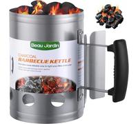 BEAU JARDIN Encendedor de carbón para Barbacoa para encender la Parrilla Arrancador Chimenea Chimenea de 28 x 18 cm Plata Chimenea de Encendido de Encendido Parrilla de Barbacoa Encendedor