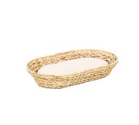BEAU RIVAGE Cesto Oval Helios para Perro y Gato de Jacinto de Agua Cojín Crudo, XS