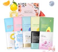 BeauBase Daily Care Mascarilla Facial 10 Piezas | Mascarillas Faciales Hidratantes Nutritivas y Calmantes, Face Mask para Hombre y Mujer SPA Fiesta