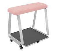 Beaudreaul Reposapiés móvil para pedicura con estante y 4 ruedas universales, silla portátil para el cuidado de los pies, capacidad de carga de 50 kg, carrito multifuncional para pedicura, para