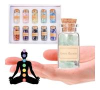 BeauFairy 10 Piezas Mini Botellas de Vidrio para Piedras Deseos,Sin Perforar, Piedras Preciosas de Cristal de Piedras Preciosas Curativas Reiki, para Hacer Joyas y Decoración del Hogar