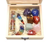 BeauFairy 10PCS Conjuntos de Cristales Curativos, Piedras de Chakra Cristal Curativo Natura, Piedras Preciosas Minerales Energeticas Protectoras, para Meditación, Equilibrio de Chakras, Reiki, Energy
