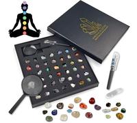 BeauFairy 43PCS Conjuntos de Cristales Curativos, Piedras de Chakra Cristal Curativo Natura, Piedras Preciosas Minerales Energeticas Protectoras, para Meditación, Equilibrio de Chakras, Reiki, 010