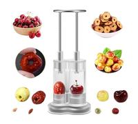 BeauFairy Deshuesador de Cerezas, Doble Agujero, Deshuesador de Aceitunas de Acero Inox, Descorazonador de Frutas Duradero, Corer Pitter Herramienta para Hacer Pastel de Cerezas, Mermelada, Jugo, 008