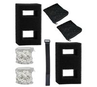 beaufan Juego de 2 filtros de repuesto compatibles con Fluval SPEC, EVO, Betta & Flex Desktop Aquarium Series, incluye 2 recambios de filtro de carbono, 2 filtros de espuma A1376, 2 anillos de