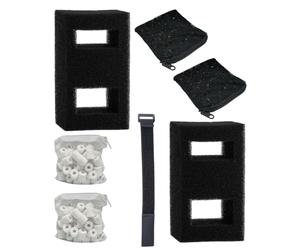 beaufan Juego de 2 filtros de repuesto compatibles con Fluval SPEC, EVO, Betta & Flex Desktop Aquarium Series, incluye 2 recambios de filtro de carbono, 2 filtros de espuma A1376, 2 anillos de