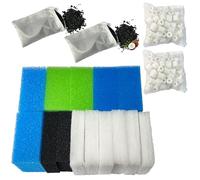beaufan Juego de filtros para acuario compatible con Juwel Bioflow 3.0 M (2 esponjas finas azules, 2 esponjas gruesas azules, 2 esponjas verdes, 2 esponjas de carbón activado, 6 guata de filtro, 2