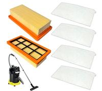 Beaufan KFI 7420 - Juego de 2 filtros de pliegues planos y 4 paquetes de filtros de aire KFI 7520 compatibles con aspiradoras Kärcher 1.629-731.0 AD4, AD4 Premium