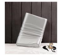 BEAUIY Funda de almohada de seda satinada para almohada de espuma viscoelástica y látex, funda de cojín sólida para proteger la piel del cabello, funda decorativa, 30 x 50 cm, 40 x 60 cm (gris, 1